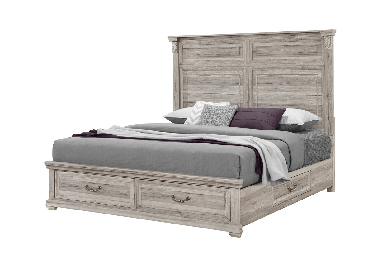 Tatum Natural Full Bed With Storage | Global