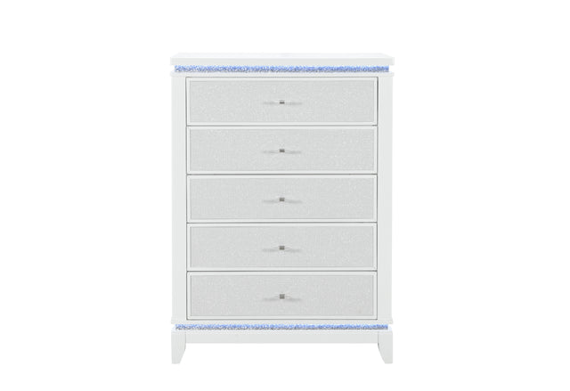 Alina White Chest W/ Led | Global - Home Elegance USA
