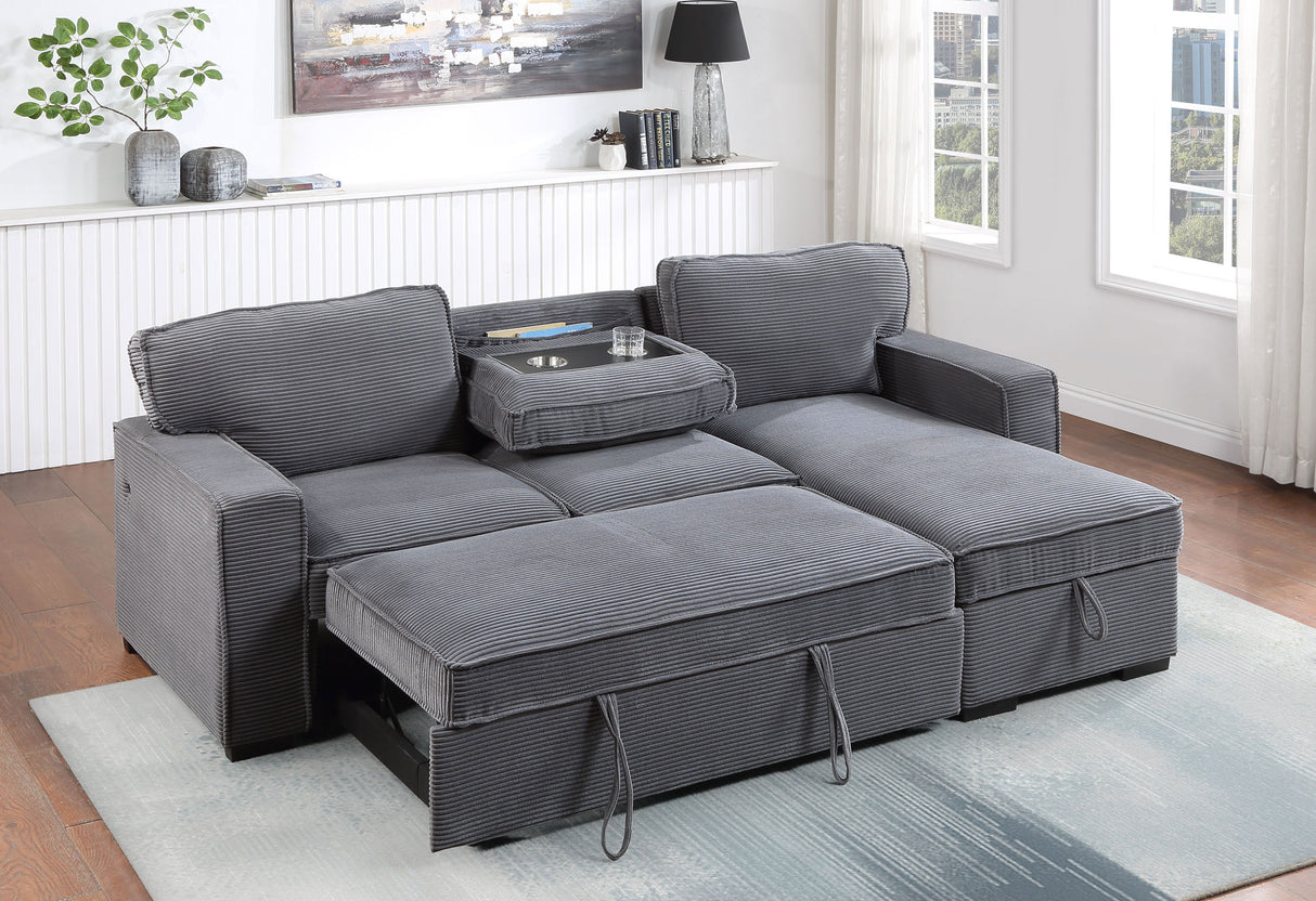 U0203 Light Grey Reversible Sofa Bed | Global Furniture USA