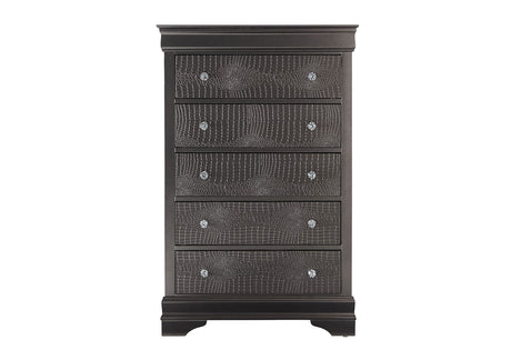 Pompei Metallic Grey Chest | Global - Home Elegance USA