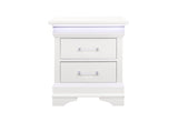 Charlie White Nightstand With Led | Global Furniture USA