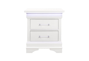 Charlie White Nightstand With Led | Global Furniture USA