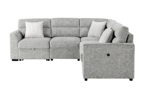 U9401 Nickel Sectional With 3 Pillows | Global Furniture USA