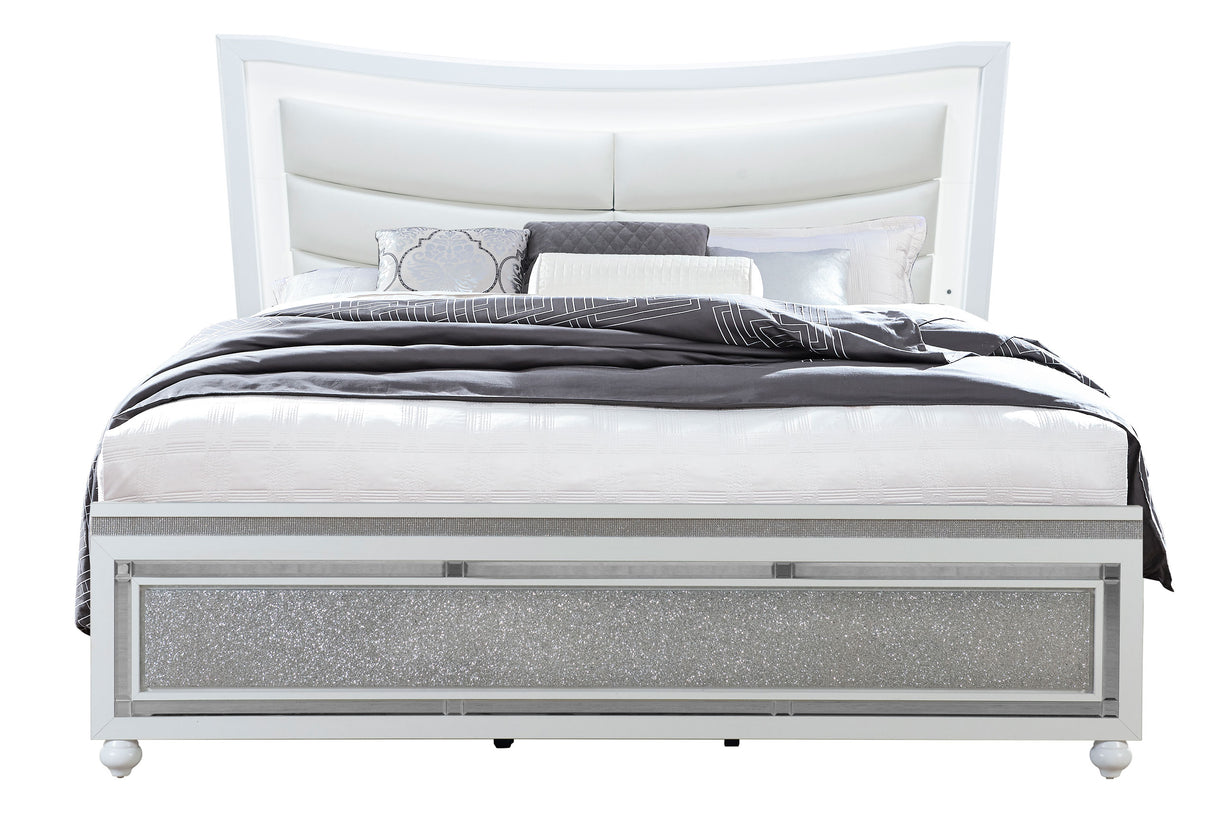 Collete White King Bed | Global - Home Elegance USA