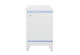 Alina White Nightstand With Led And Usb | Global Furniture USA - Home Elegance USA