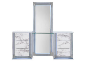 Ylime White Marble Vanity With Led | Global Furniture USA