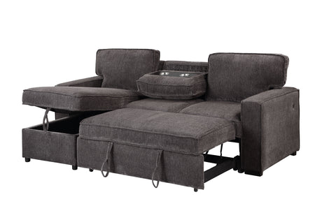 U0203 Dark Grey Reversible Pull Out Sofa Bed | Global Furniture USA