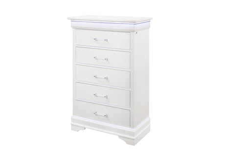 Charlie White Chest With Led | Global - Home Elegance USA