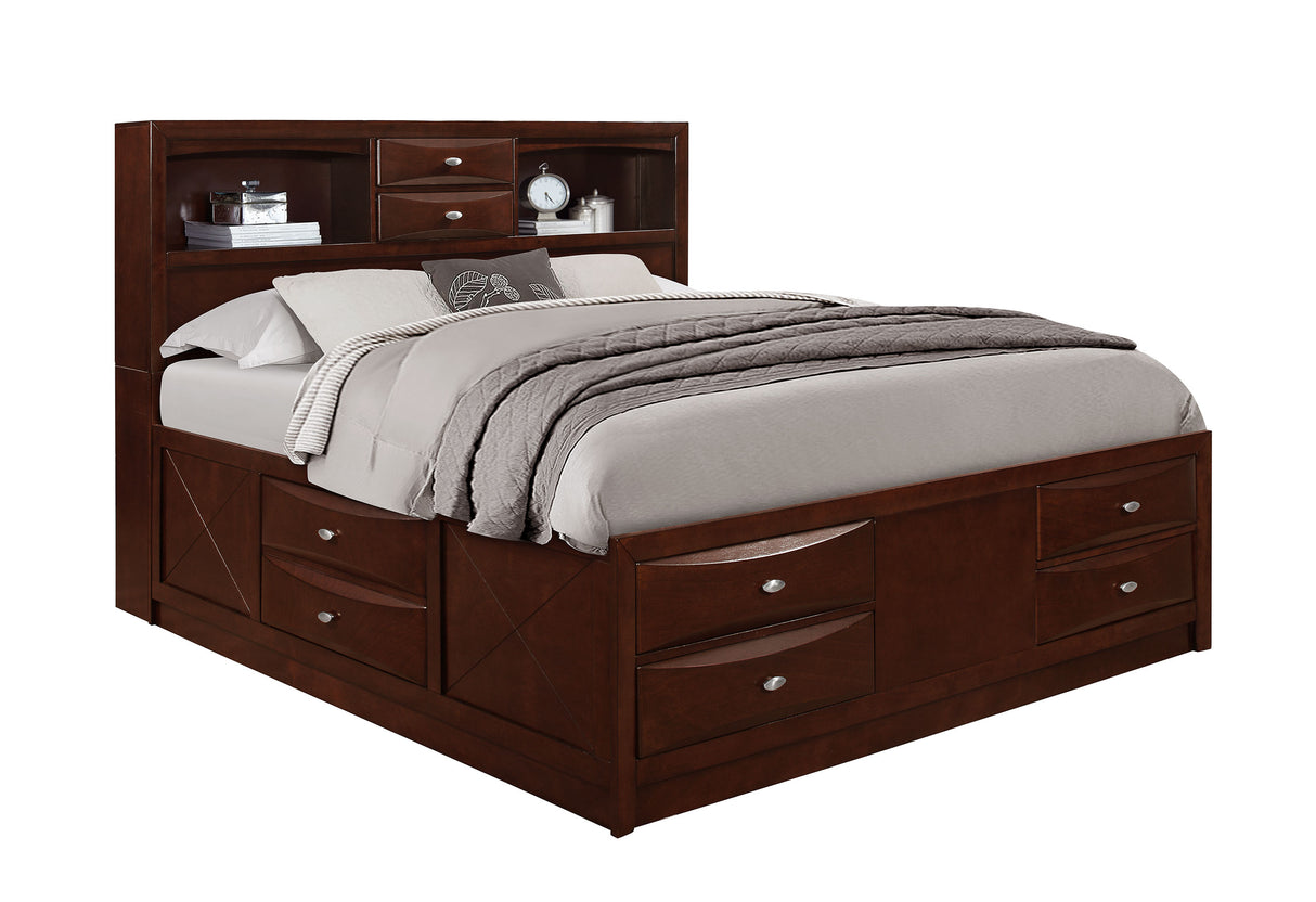 Linda Merlot Queen Bed with Storage Drawers – Global Furniture USA