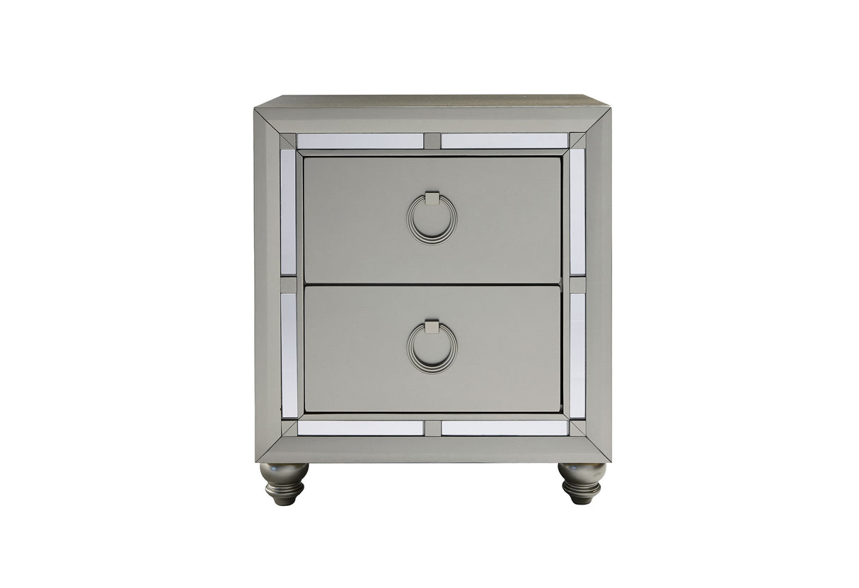 Riley Silver Nightstand | Global Furniture USA