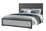 Amelia Grey Black Queen Bed W/Led | Global