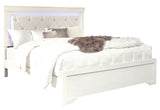 Pompei Metalliic White King Bed With Led | Global