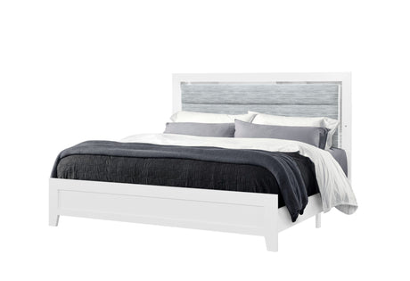 Luccia White Full Bed With Led | Global - Home Elegance USA