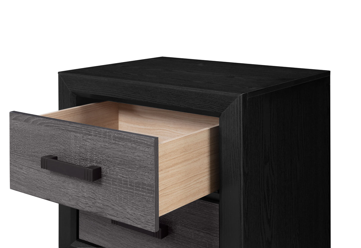 Lisbon Grey And Black Nightstand | Global Furniture USA - Home Elegance USA