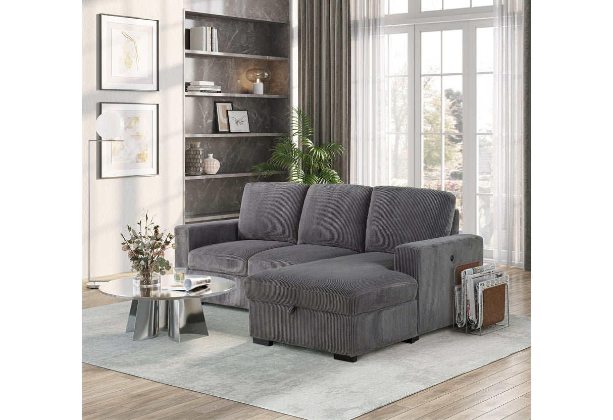 U2660 Grey L Sectional Without Pullout | Global Furniture USA
