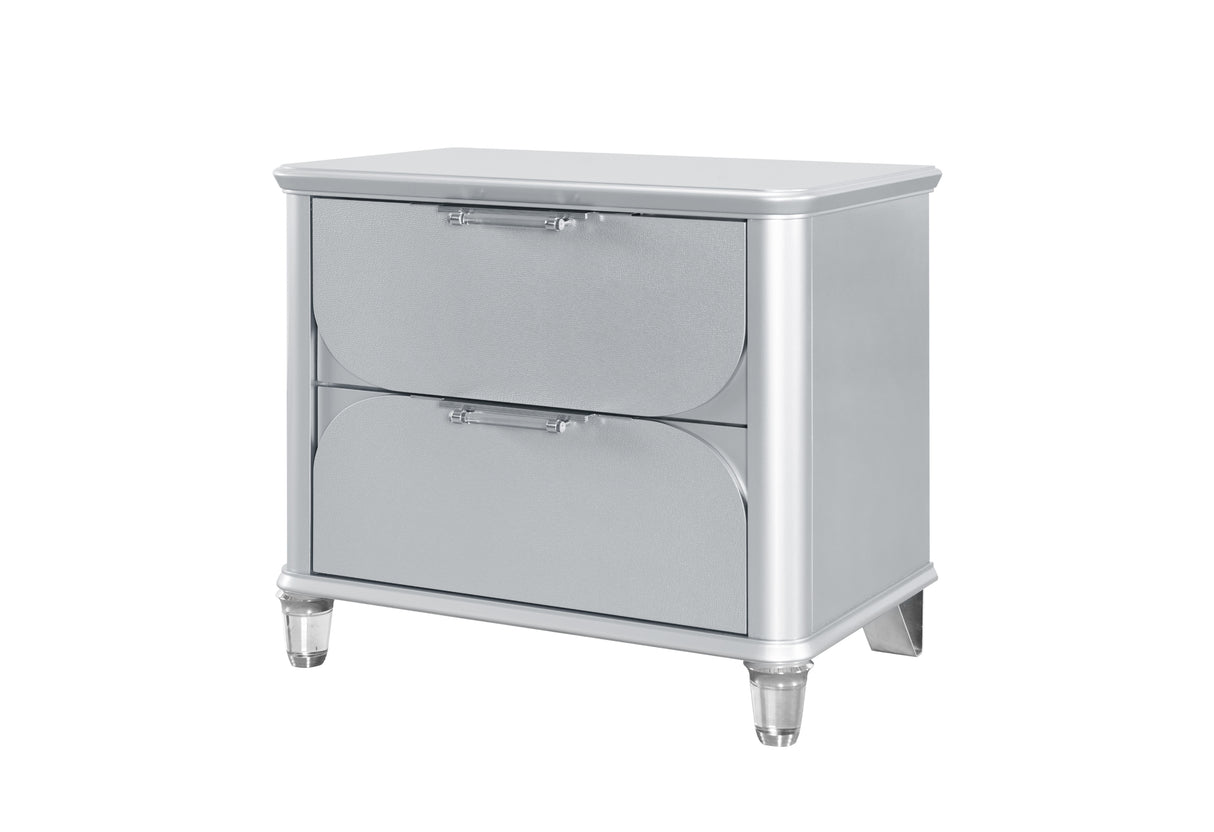 Lando Silver Nightstand | Global Furniture USA - Home Elegance USA