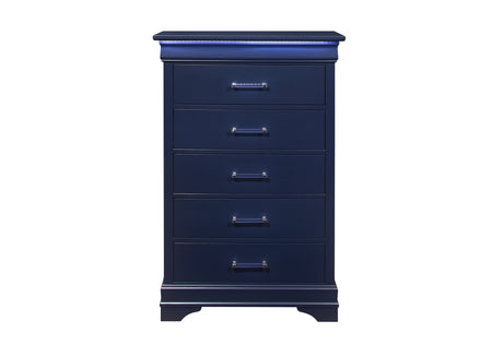 Charlie Blue Chest With Led | Global - Home Elegance USA