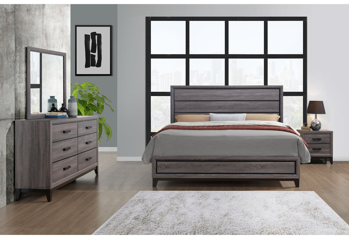 Kate Foil Grey Nightstand | Global Furniture USA - Home Elegance USA