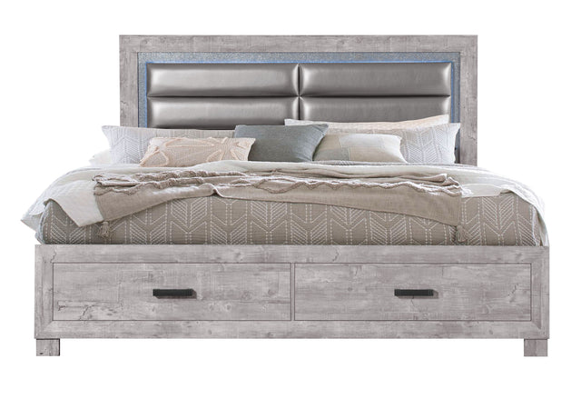 Nolan Grey King Bed | Global - Home Elegance USA