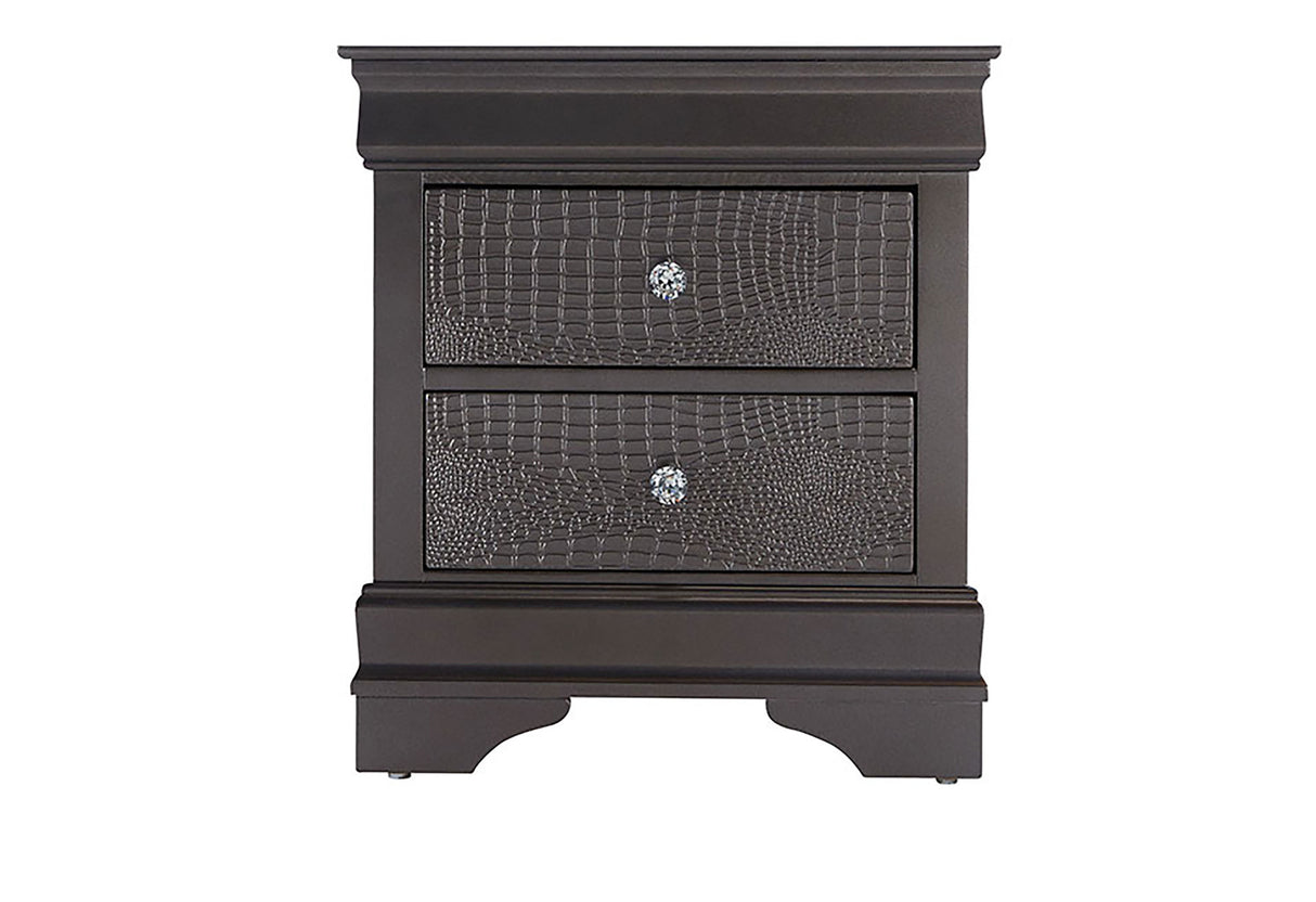 Pompei Metallic Grey Nightstand | Global Furniture USA - Home Elegance USA