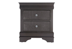 Pompei Metallic Grey Nightstand | Global Furniture USA - Home Elegance USA