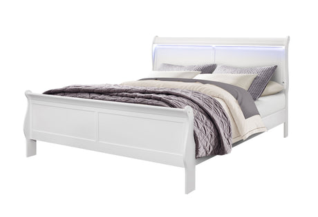 Charlie White King Bed With Led | Global - Home Elegance USA