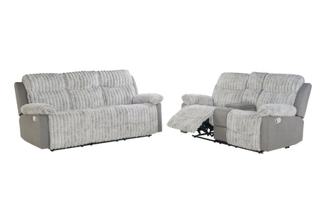 U6028 Grey Reclining Sofa and Console Reclining Loveseat | Global Furniture - sold by Home Elegance USA