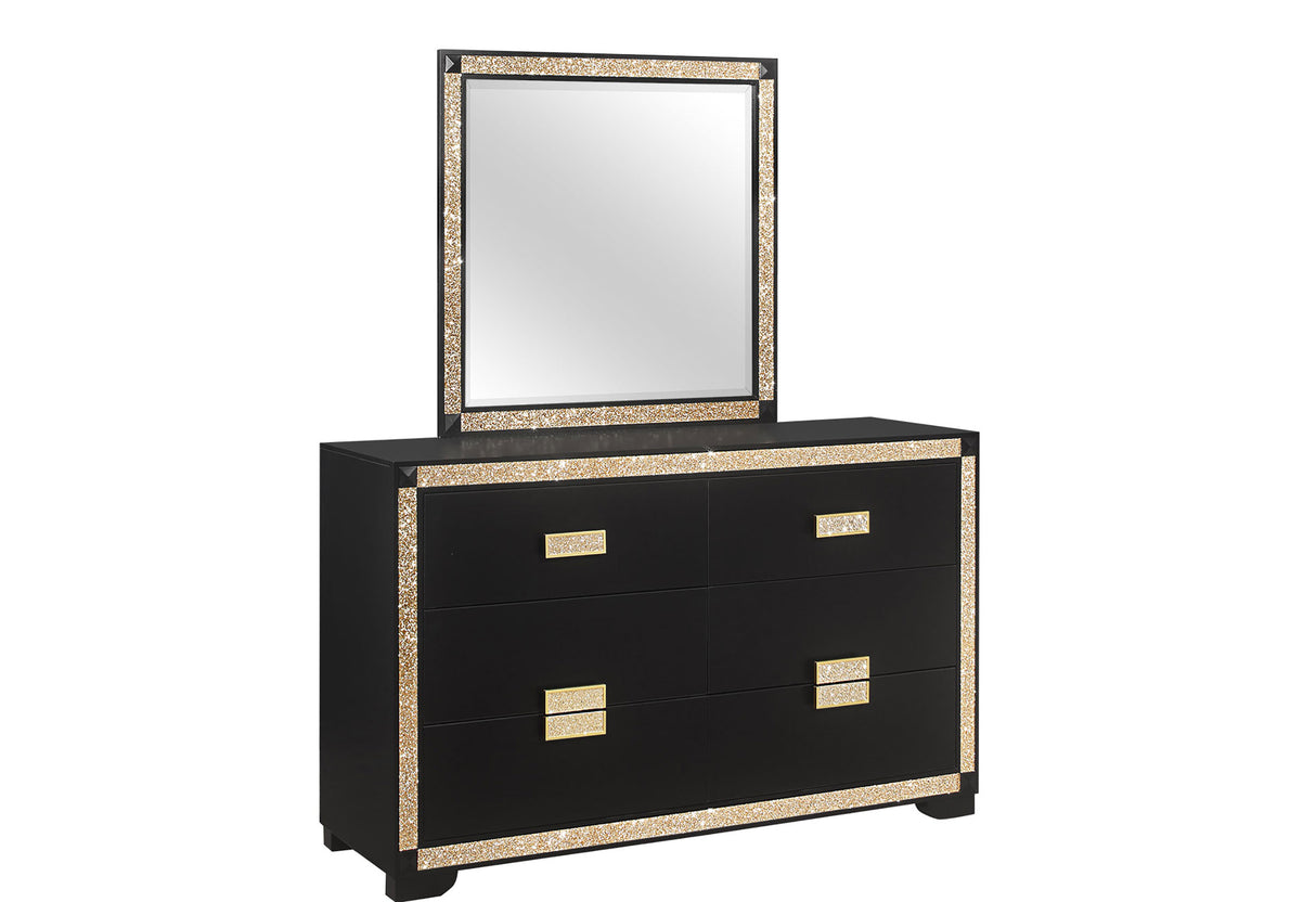 Blake Black/Gold Dresser - Home Elegance USA