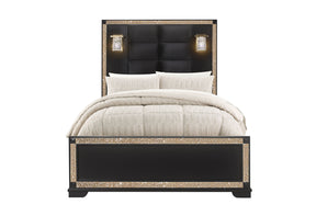 Blake Black Full Bed With Lamps | Global