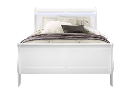 Charlie White Full Bed Group With Led - sold by Home Elegance USA