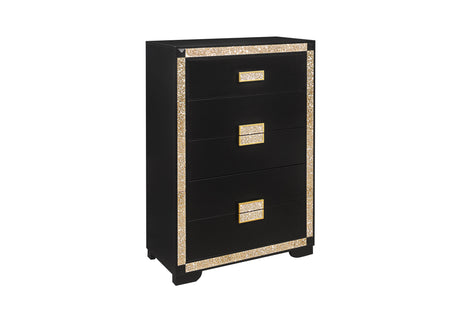 Blake Black/Gold Chest | Global - Home Elegance USA