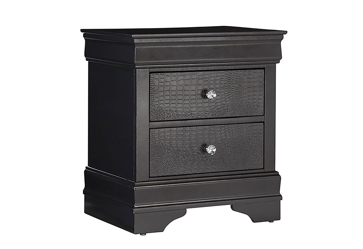 Pompei Metallic Grey Nightstand | Global Furniture USA - Home Elegance USA