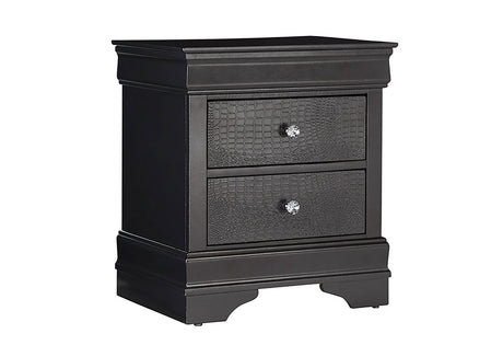 Pompei Metallic Grey Nightstand | Global Furniture USA - Home Elegance USA