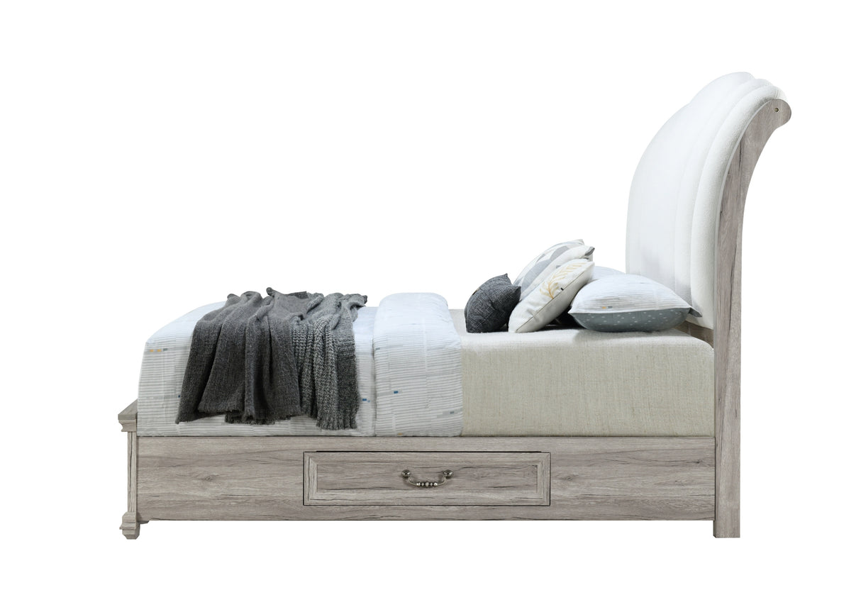Rowan Natural King Bed With Storage | Global