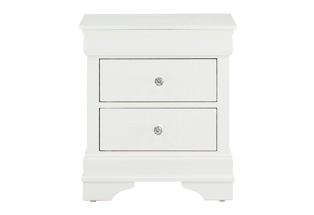 Pompei Metallic White Nightstand | Global Furniture USA - Home Elegance USA