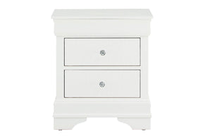Pompei Metallic White Nightstand | Global Furniture USA - Home Elegance USA