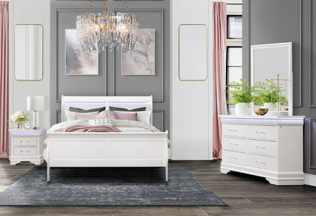 Charlie White Dresser With Led