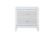 Alina White Nightstand With Led And Usb | Global Furniture USA - Home Elegance USA