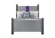 Logan Silver Full Bed With Led And Speakers | Global - Home Elegance USA