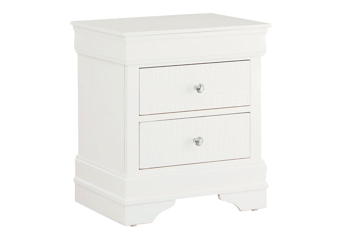 Pompei Metallic White Nightstand | Global Furniture USA - Home Elegance USA