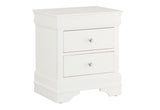 Pompei Metallic White Nightstand | Global Furniture USA - Home Elegance USA