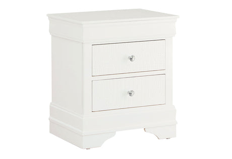 Pompei Metallic White Nightstand | Global Furniture USA - Home Elegance USA