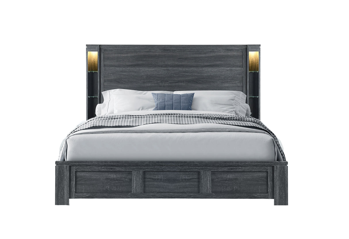 Cypress Dark Grey King Bed | Global - Home Elegance USA
