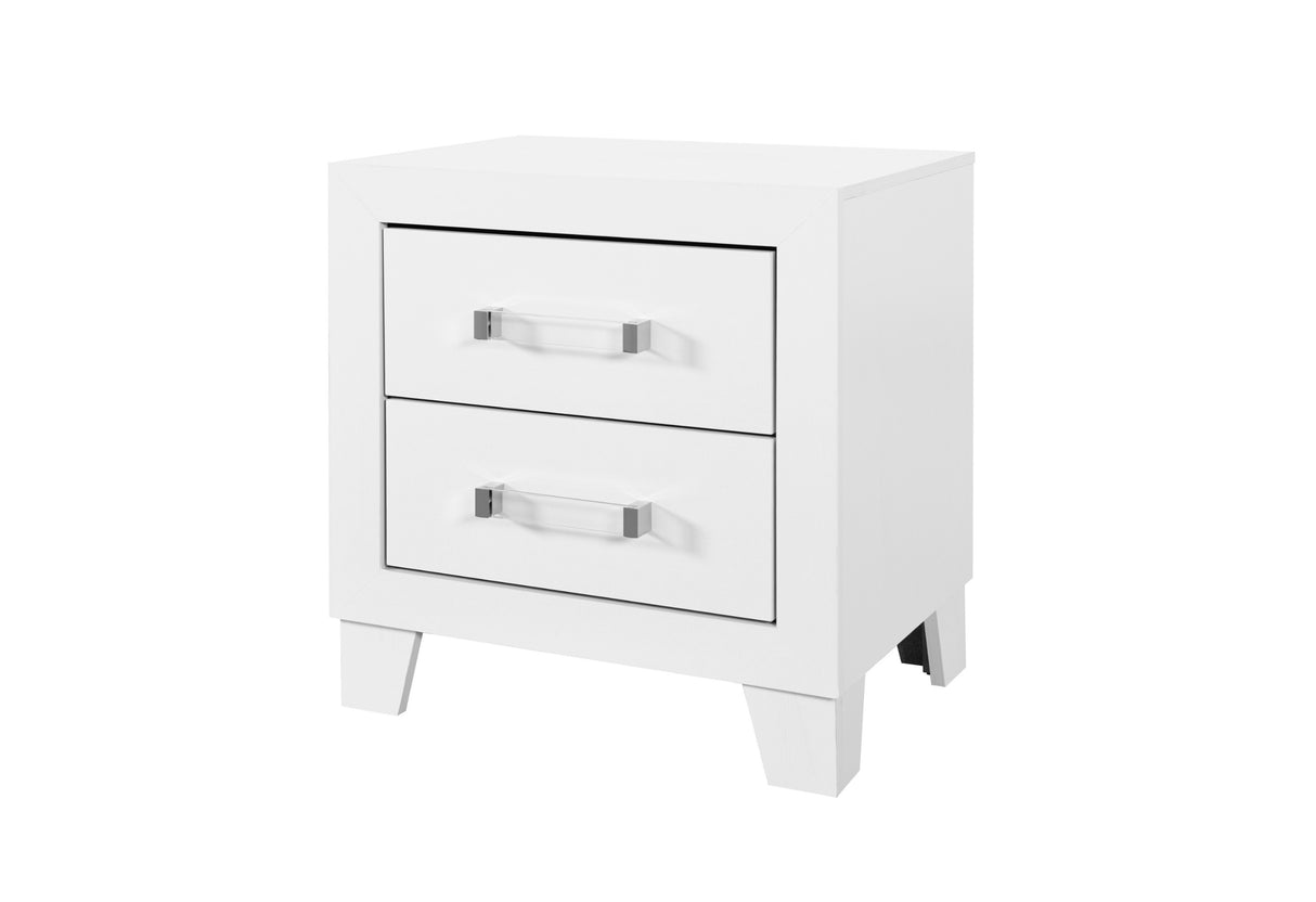 Luccia White Nightstand | Global Furniture USA - Home Elegance USA