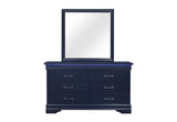Charlie Blue Twin Bed, Dresser, Mirror, & Nightstand - sold by Home Elegance USA