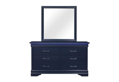 Charlie Blue Twin Bed, Dresser, Mirror, & Nightstand - sold by Home Elegance USA