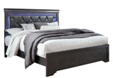 Pompei Metallic Grey King Bed With Led | Global - Home Elegance USA