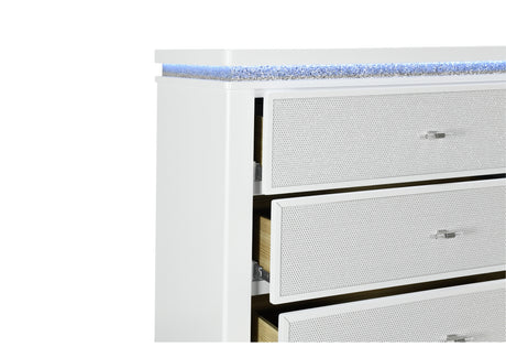 Alina White Dresser With Led