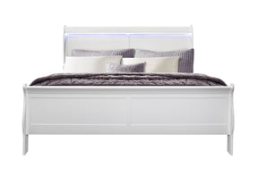 Charlie White King Bed With Led | Global - Home Elegance USA