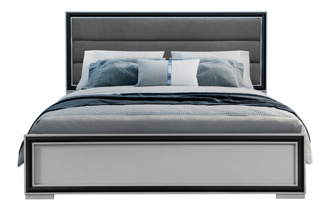 Amelia Grey Black King Bed Group W/Led - sold by Home Elegance USA